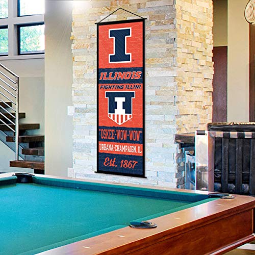 Illinois Fighting Illini Banner and Scroll Sign - 757 Sports Collectibles