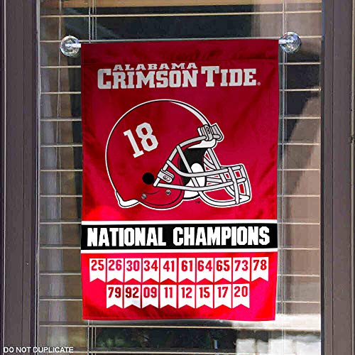 College Flags & Banners Co. Alabama Crimson Tide 18 Times National Champions Double Sided Garden Banner Flag - 757 Sports Collectibles