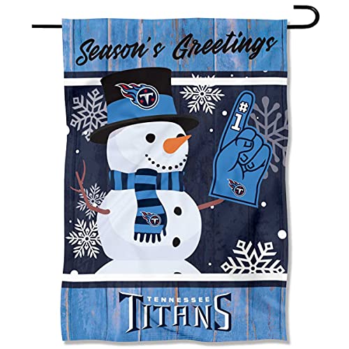 Tennessee Titans Holiday Winter Snow Garden Flag Double Sided Banner - 757 Sports Collectibles