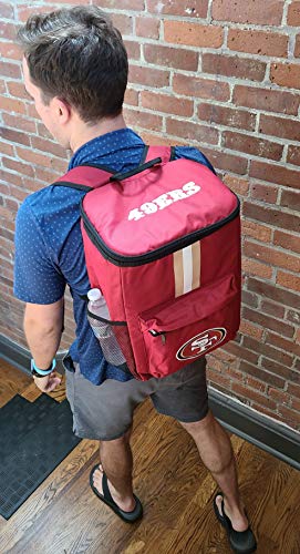 FOCO Cooler Backpack – Portable Soft Sided Ice Chest – Insulated Bag Holds 36 Cans (San Francisco 49ers) - 757 Sports Collectibles