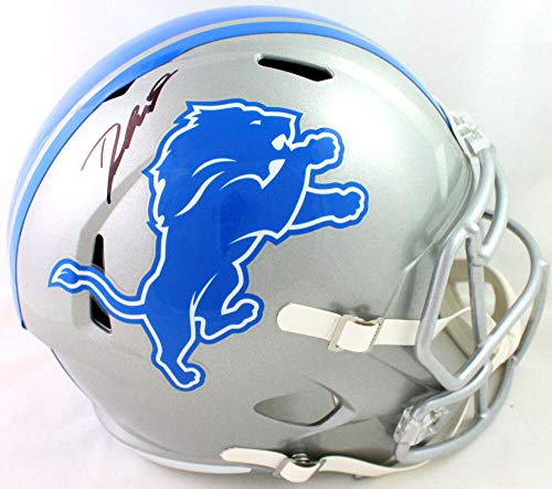 D'Andre Swift Autographed Lions Full Size Speed Helmet - Fanatics Auth Black - 757 Sports Collectibles