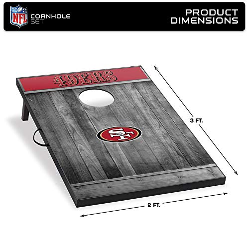 Wild Sports 2'x3' MDF Wood NFL San Francisco 49ers Cornhole Set - Grey Wood Design - 757 Sports Collectibles