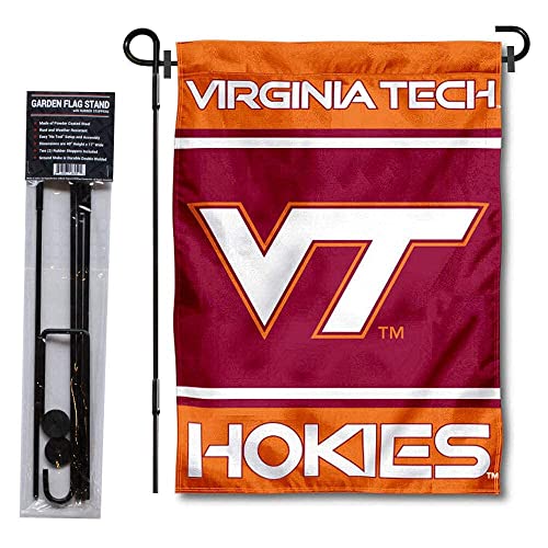 Virginia Tech Hokies Garden Flag and Flag Stand Pole Holder Set - 757 Sports Collectibles