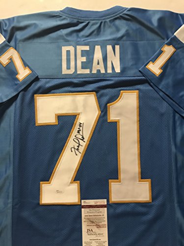 Autographed/Signed Fred Dean"HOF 08" San Diego Powder Blue Football Jersey JSA COA