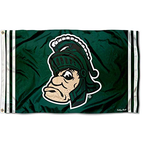 College Flags & Banners Co. Michigan State Spartans Vintage Retro Throwback 3x5 Banner Flag - 757 Sports Collectibles