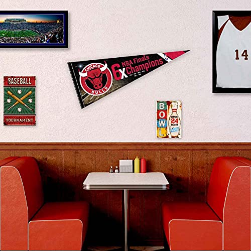 WinCraft Chicago Bulls 6 Time Champions Pennant Flag - 757 Sports Collectibles