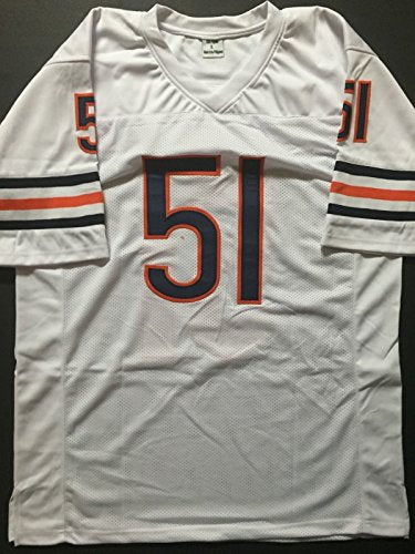 Autographed/Signed Dick Butkus Chicago White Football Jersey JSA COA - 757 Sports Collectibles