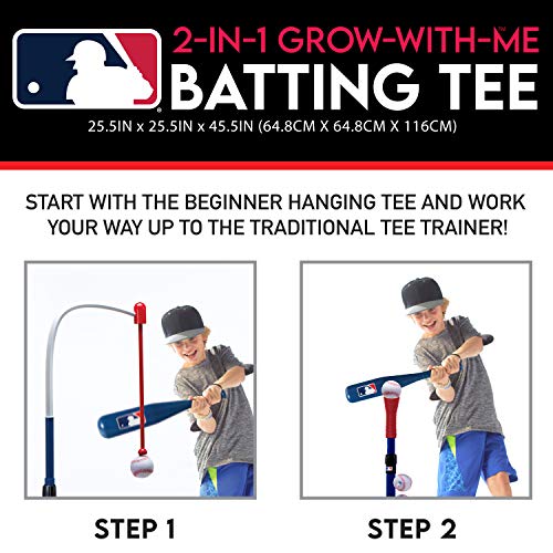 Franklin Sports Kids Teeball and Baseball Batting Tee - MLB 2-in-1 Grow-with-Me Tee - Adjustable Youth Hitting Tee - Perfect for Teeball and Baseball - 757 Sports Collectibles