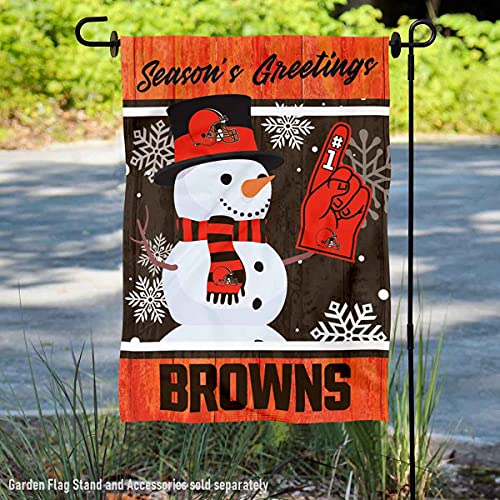 Cleveland Browns Holiday Winter Snow Garden Flag Double Sided Banner - 757 Sports Collectibles