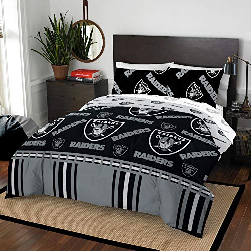 NFL Las Vegas Raiders "Rotary" Full Bed In Bag Set, 78" x 86" - 757 Sports Collectibles