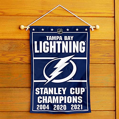 WinCraft Tampa Bay Lightning 2021 and 3 Time Cup Champions Double Sided Garden Flag - 757 Sports Collectibles