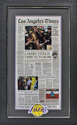 Lakers Magic Johnson Signed & Framed LA Times 2020 Champions Ed. Front Page BAS - 757 Sports Collectibles