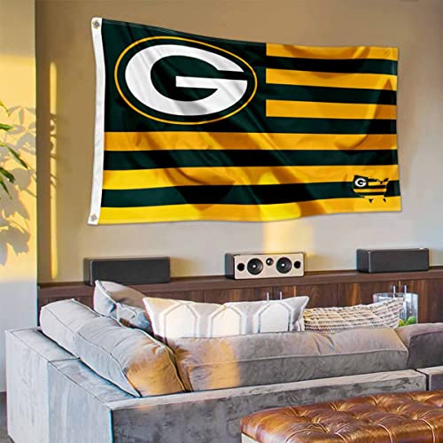 WinCraft Green Bay Packers USA American Nation Stripes 3x5 Grommet Flag - 757 Sports Collectibles