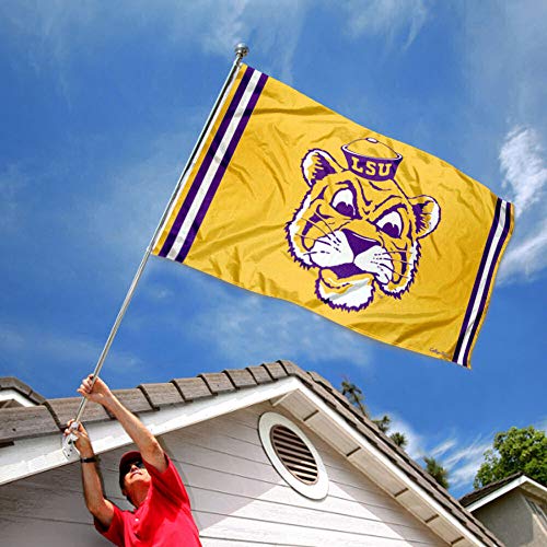 College Flags & Banners Co. Louisiana State LSU Tigers Vintage Retro Throwback 3x5 Banner Flag - 757 Sports Collectibles