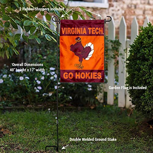 Virginia Tech Hokies Yard Flag and Flag Stand Pole Holder Set - 757 Sports Collectibles