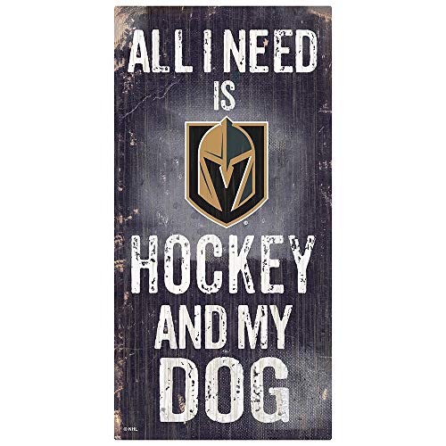 Fan Creations NHL Vegas Golden Knights Unisex Vegas Golden Knights Hockey and My Dog Sign, Team Color, 6 x 12 - 757 Sports Collectibles