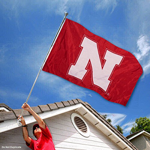 College Flags & Banners Co. Nebraska Cornhuskers Embroidered and Stitched Nylon Flag - 757 Sports Collectibles