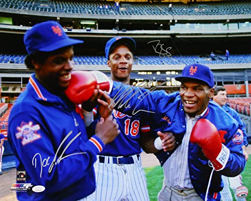 Mike Tyson Doc Gooden Darryl Strawberry Autographed 16x20 Color Photo- JSA W Auth - 757 Sports Collectibles