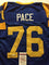 Autographed/Signed Orlando Pace"HOF 16" St. Louis Blue Football Jersey JSA COA