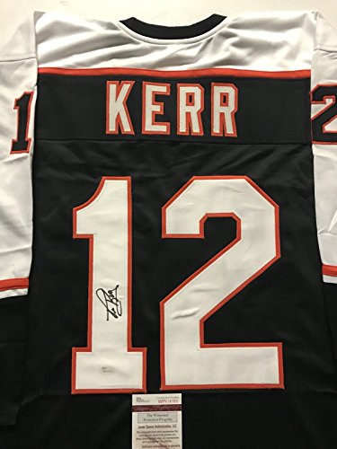 Autographed/Signed Tim Kerr Philadelphia Black Hockey Jersey JSA COA