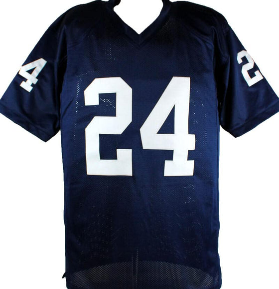 Miles Sanders Autographed Blue College Style Jersey-Beckett W Hologram Black - 757 Sports Collectibles