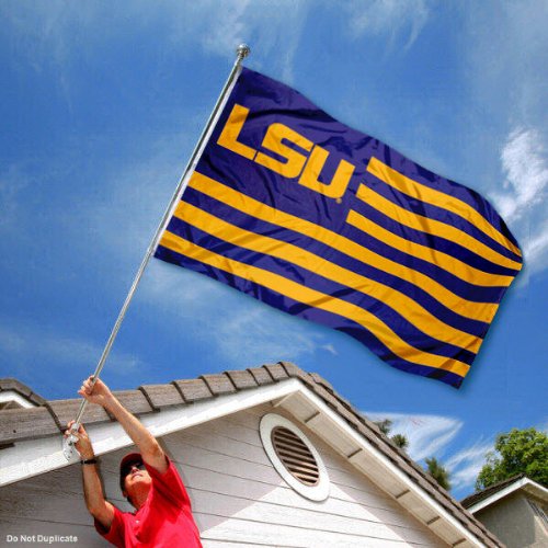 College Flags & Banners Co. Louisiana State LSU Tigers Stars and Stripes Nation Flag - 757 Sports Collectibles