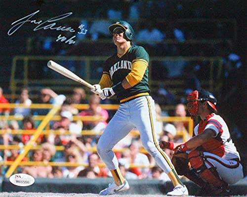 Jose Canseco Autographed Oakland 8x10 Batting Photo w/ 40/40- JSA W White TL - 757 Sports Collectibles