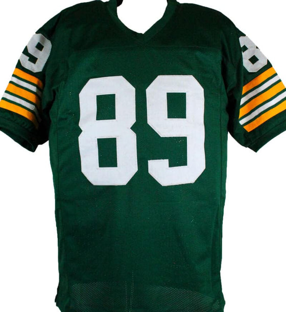 Dave Robinson Autographed Green Pro Style Jersey w/HOF-Prova Auth Black - 757 Sports Collectibles