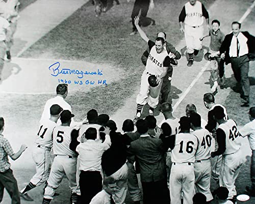 Bill Mazeroski Autographed 16x20 1960 GW WS Home Run Celebration Photo-JSA W Blue - 757 Sports Collectibles