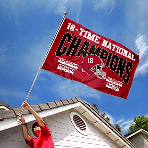 Alabama Crimson Tide 2020 18 Time College Football Champions Banner Flag - 757 Sports Collectibles