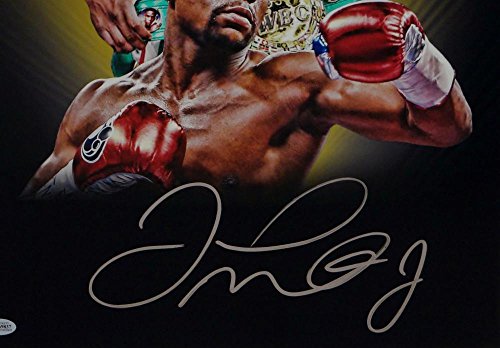 Floyd Mayweather Signed 16x20 Double Image with Belt Photo- Beckett Auth - 757 Sports Collectibles