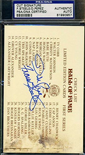 FRANK STEELE DICK PEREZ SIGNED PSA/DNA COA PEREZ STEELE AUTHENTIC AUTOGRAPH