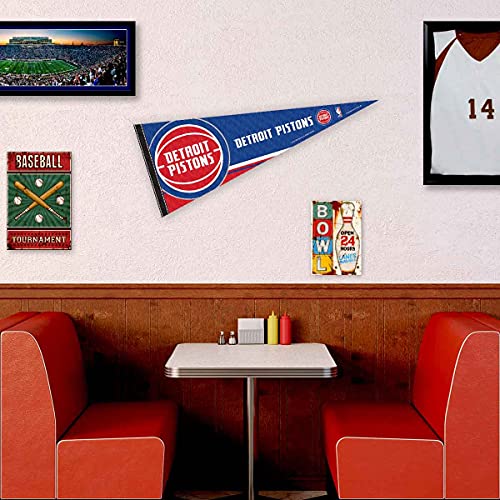 WinCraft Detroit Pistons Pennant Full Size 12" X 30" - 757 Sports Collectibles