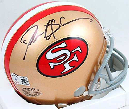 Deion Sanders Autographed San Francisco 49ers 64-95 Mini Helmet- Beckett W Black - 757 Sports Collectibles