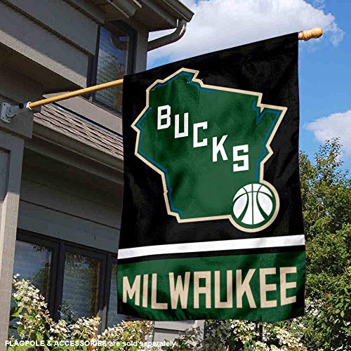 Milwaukee Bucks State of Wisconsin Two Ply and Double Sided House Flag - 757 Sports Collectibles