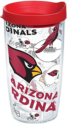 Tervis Made in USA Double Walled NFL Arizona Cardinals Insulated Tumbler Cup Keeps Drinks Cold & Hot, 16oz, All Over - 757 Sports Collectibles