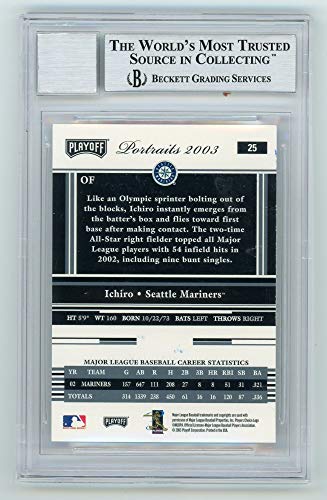 Ichiro Suzuki 2003 Playoff Portraits Autographed Card #25 - BAS 10 - 757 Sports Collectibles