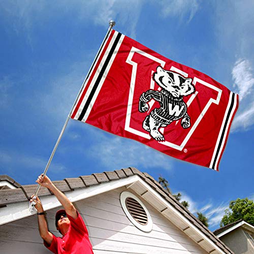 College Flags & Banners Co. Wisconsin Badgers Vintage Retro Throwback 3x5 Banner Flag - 757 Sports Collectibles