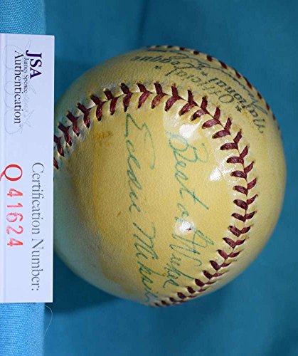 EDDIE MIKSIS JSA COA HAND SIGNeD GILES NATIONAL LEAGUE AUTOGRAPH BASEBALL