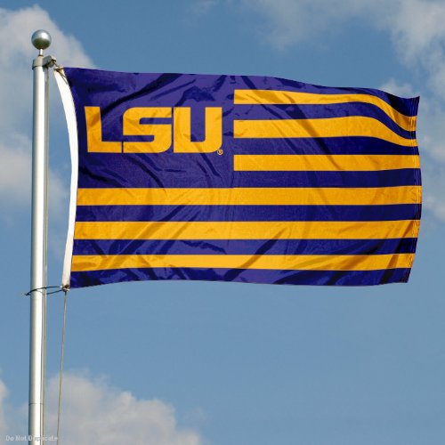 College Flags & Banners Co. Louisiana State LSU Tigers Stars and Stripes Nation Flag - 757 Sports Collectibles