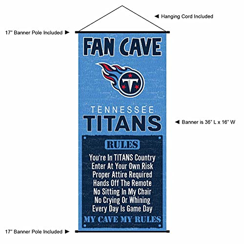 WinCraft Tennessee Titans Man Cave Fan Banner Wall Door Scroll - 757 Sports Collectibles