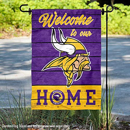 WinCraft Minnesota Vikings Welcome Home Decorative Garden Flag Double Sided Banner - 757 Sports Collectibles