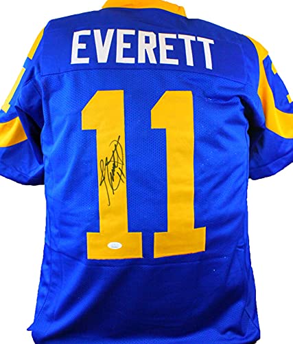 Jim Everett Autographed Blue Pro Style Jersey- JSA W Auth Black - 757 Sports Collectibles