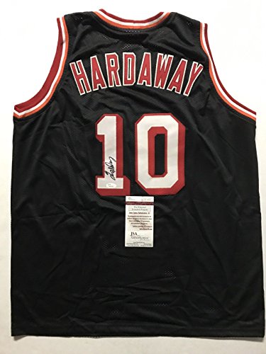 Autographed/Signed Tim Hardaway Miami Black Basketball Jersey JSA COA - 757 Sports Collectibles