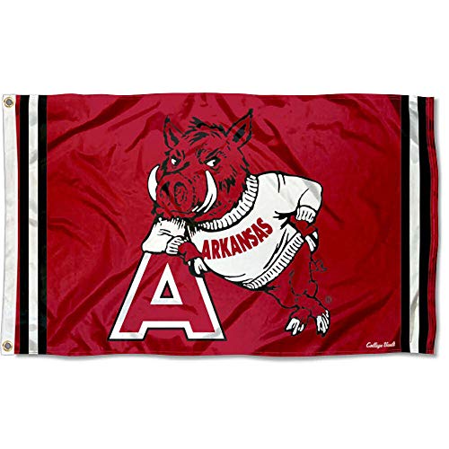 College Flags & Banners Co. Arkansas Razorbacks Vintage Retro Throwback 3x5 Banner Flag - 757 Sports Collectibles