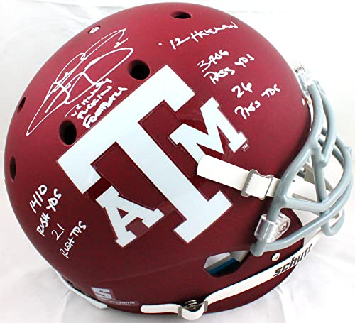 Johnny Manziel Autographed Texas A&M Schutt F/S Authentic Helmet W/6 Insc-Beckett W Hologram White - 757 Sports Collectibles