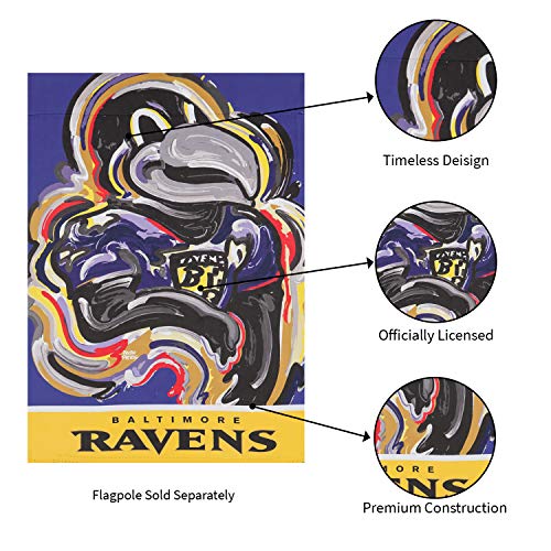 Team Sports America Baltimore Ravens Suede Garden Flag 12.5 x 18 Inches Justin Patten - 757 Sports Collectibles