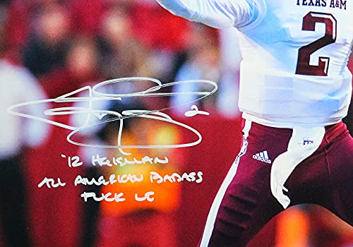 Johnny Manziel Signed Pass Release TAMU 16x20 FP Photo Insc- Beckett WWte - 757 Sports Collectibles