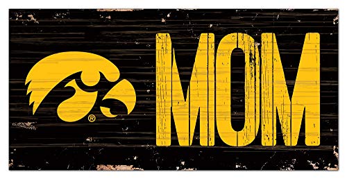 Fan Creations NCAA Iowa Hawkeyes Unisex Iowa MOM Sign, Team Color, 6 x 12 - 757 Sports Collectibles