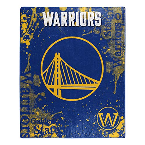 NORTHWEST NBA Golden State Warriors Raschel Throw Blanket, 50" x 60", Dropdown - 757 Sports Collectibles